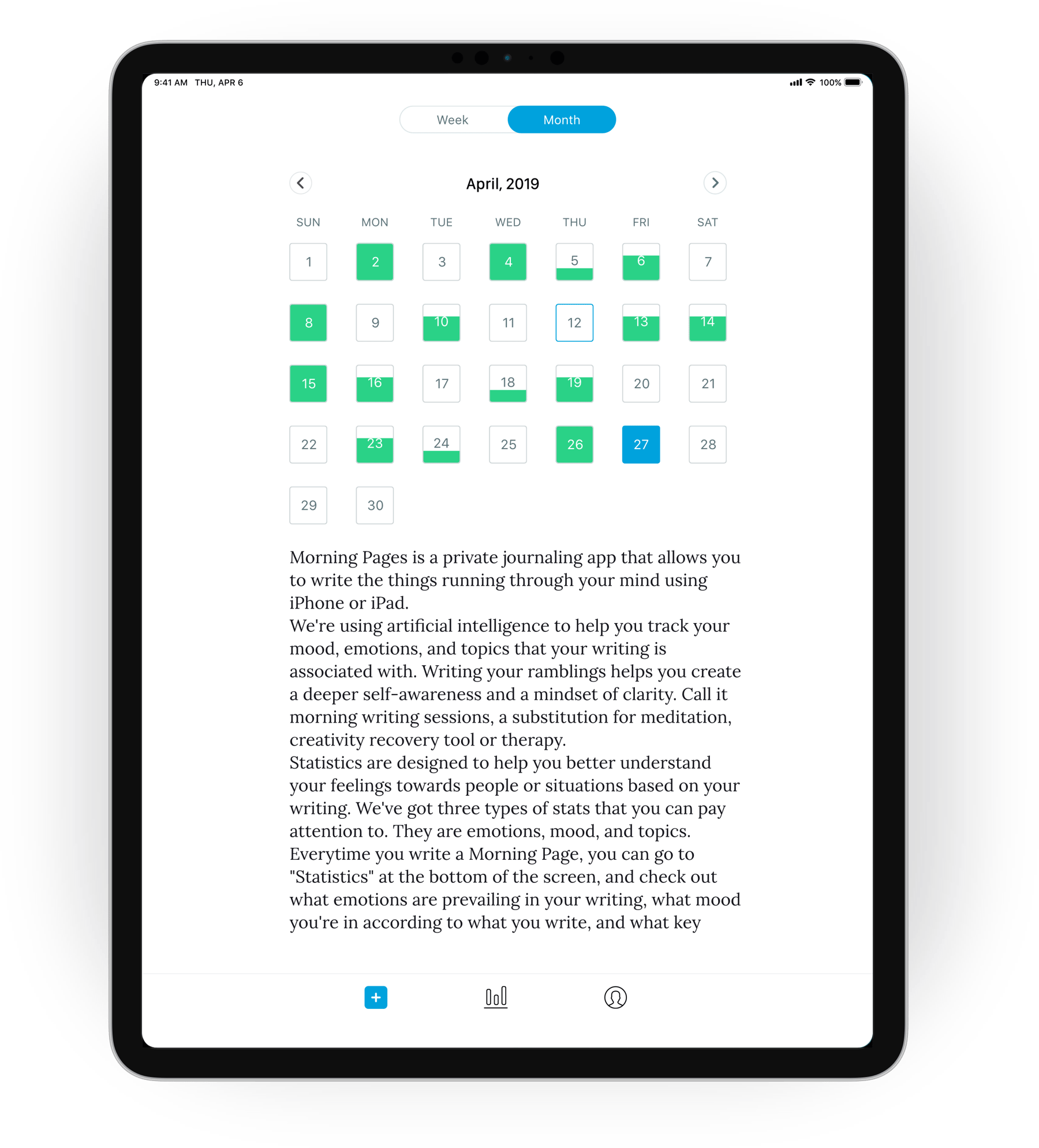 Morning Pages on iPad