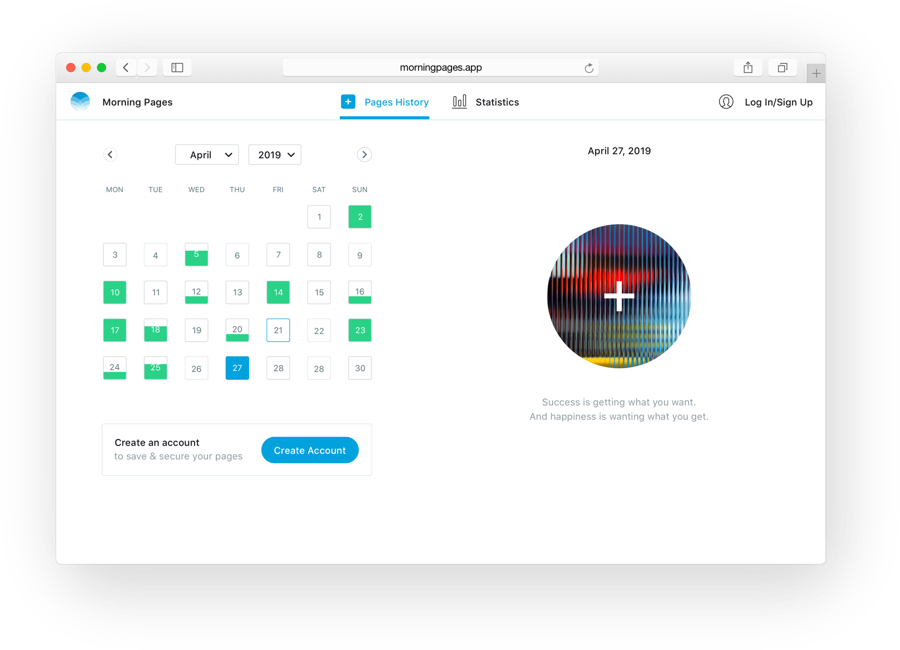 Morning Pages web app